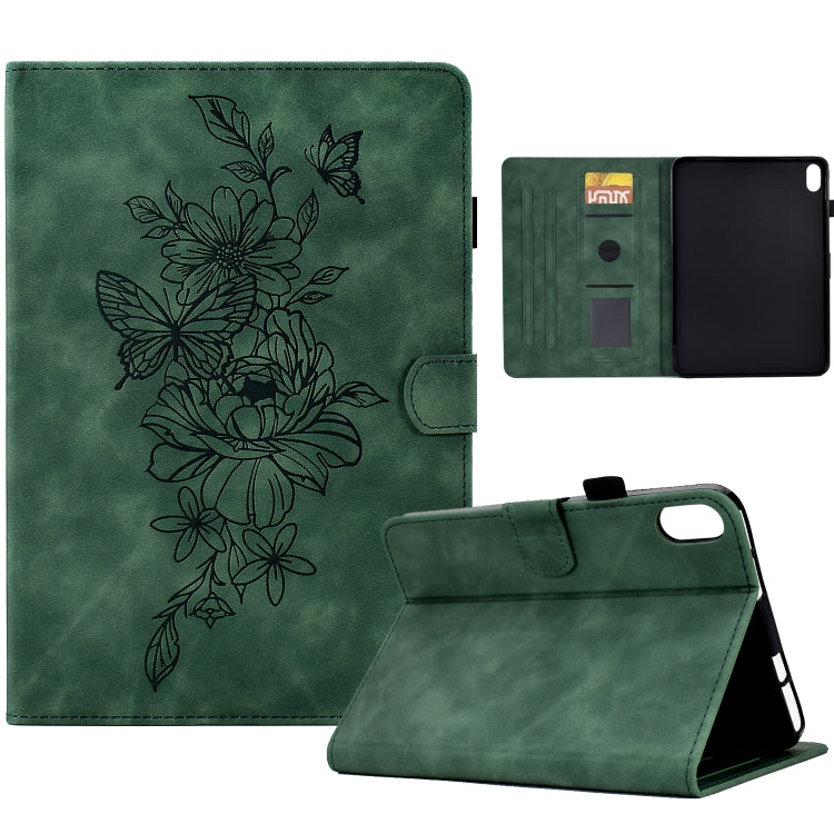 For Lenovo Tab P11 Peony Butterfly Embossed Leather Smart Tablet Case(Green) - free shipping - PMC TechLife - Order now!