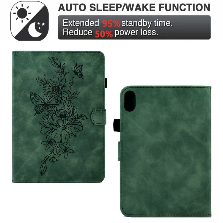 For Lenovo Tab P11 Peony Butterfly Embossed Leather Smart Tablet Case(Green) - free shipping - PMC TechLife - Order now!
