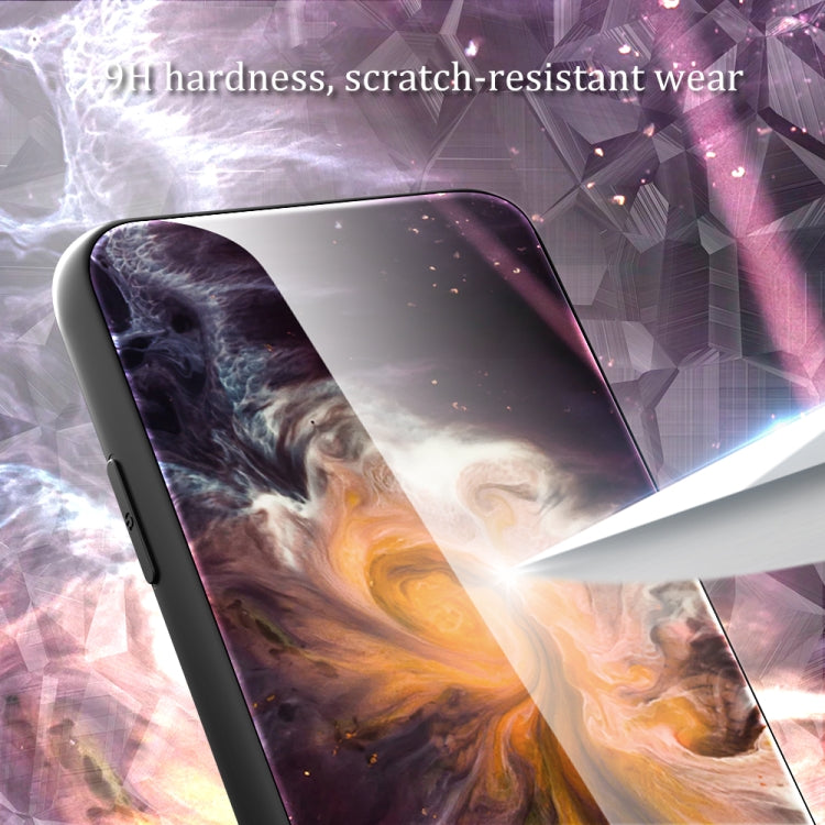 For OPPO A17 Marble Pattern Glass Phone Case(Typhoon) - OPPO Cases by PMC TechLife | Online Shopping South Africa | PMC TechLife | Buy Now Pay Later Mobicred