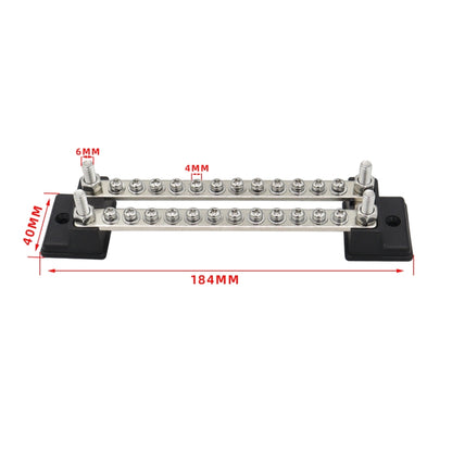 CP-3053 150A 12-48V RV Yacht Double-row 12-way Busbar with 28pcs Terminals(Black) - Booster Cable & Clip by PMC Jewellery | Online Shopping South Africa | PMC Jewellery | Buy Now Pay Later Mobicred