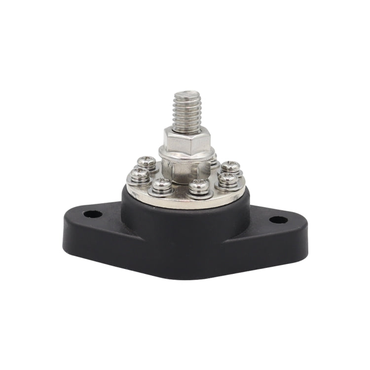 3/8 inch M10 RV Yacht 8-way Terminal Stud with 2 M5x20 Screws(Black) - Booster Cable & Clip by PMC TechLife | Online Shopping South Africa | PMC TechLife | Buy Now Pay Later Mobicred
