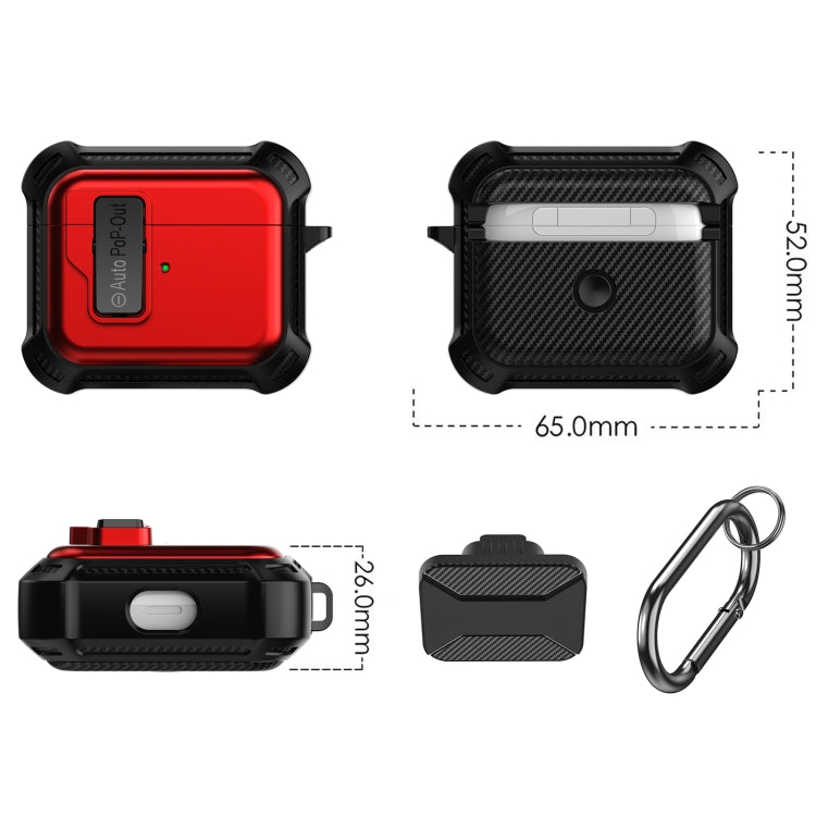 For AirPods 3 Signal Flag Wireless Earphones Case with Security Lock(Black) - For AirPods 3 by PMC Jewellery | Online Shopping South Africa | PMC Jewellery | Buy Now Pay Later Mobicred