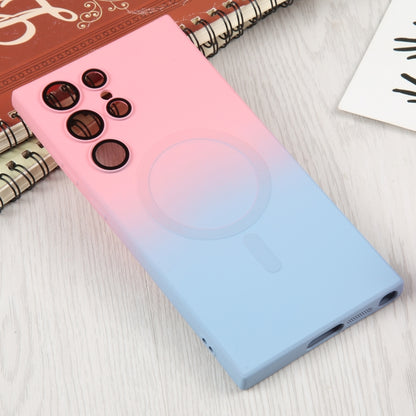 For Samsung Galaxy S23 5G Liquid TPU Silicone Gradient MagSafe Phone Case(Pink Blue) - Galaxy S23 5G Cases by PMC Jewellery | Online Shopping South Africa | PMC Jewellery