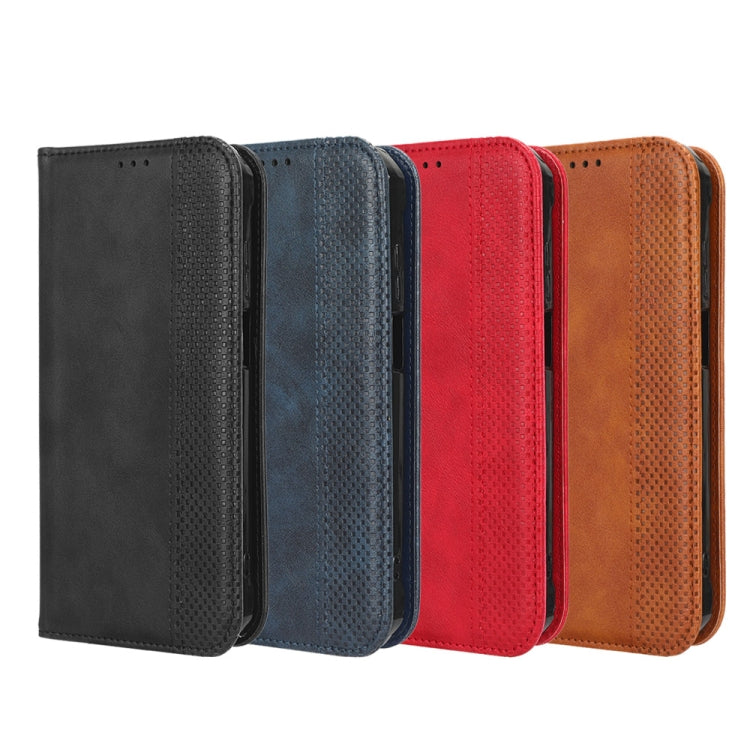 For Blackview BV7200 Magnetic Buckle Retro Texture Leather Phone Case(Black) - More Brand by PMC TechLife | Online Shopping South Africa | PMC TechLife