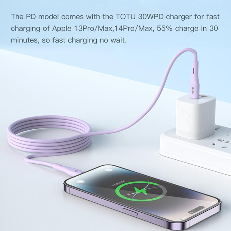 TOTU BPD-013 Skin Sense Series Type-C to 8 Pin Silicone Fast Charging Data Cable, Length:1m(Black) - 2 in 1 Cable by TOTUDESIGN | Online Shopping South Africa | PMC Jewellery | Buy Now Pay Later Mobicred