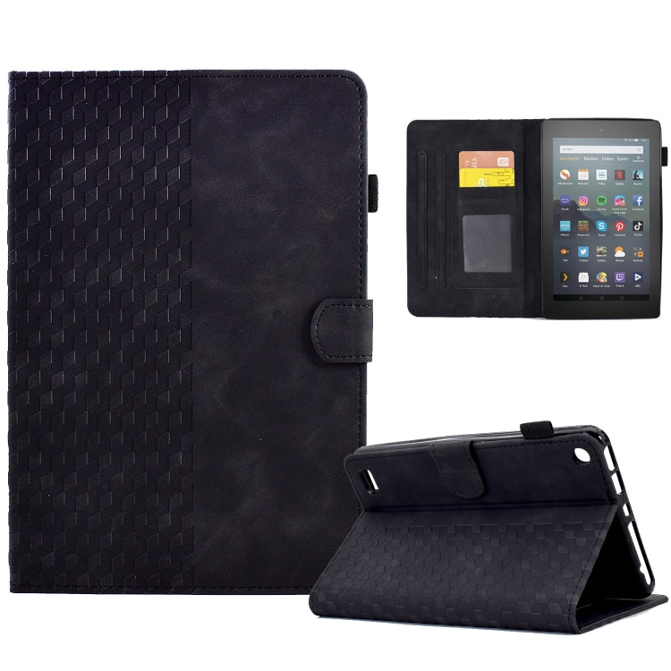 For Amazon Kindle Fire 7 2019 / 2017 / 2015 Rhombus Embossed Leather Tablet Case(Black) - Amazon by PMC TechLife | Online Shopping South Africa | PMC TechLife | Buy Now Pay Later Mobicred