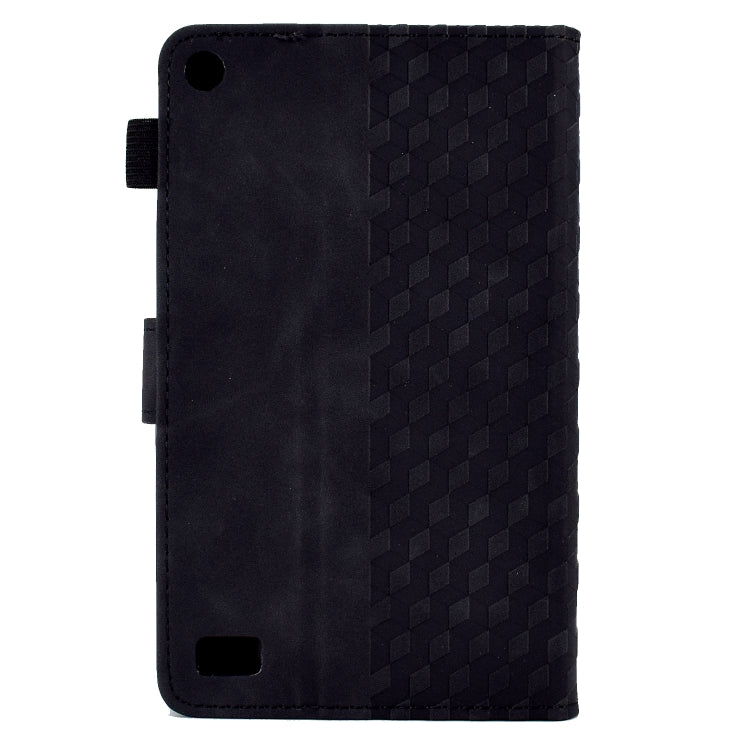 For Amazon Kindle Fire 7 2019 / 2017 / 2015 Rhombus Embossed Leather Tablet Case(Black) - Amazon by PMC TechLife | Online Shopping South Africa | PMC TechLife | Buy Now Pay Later Mobicred
