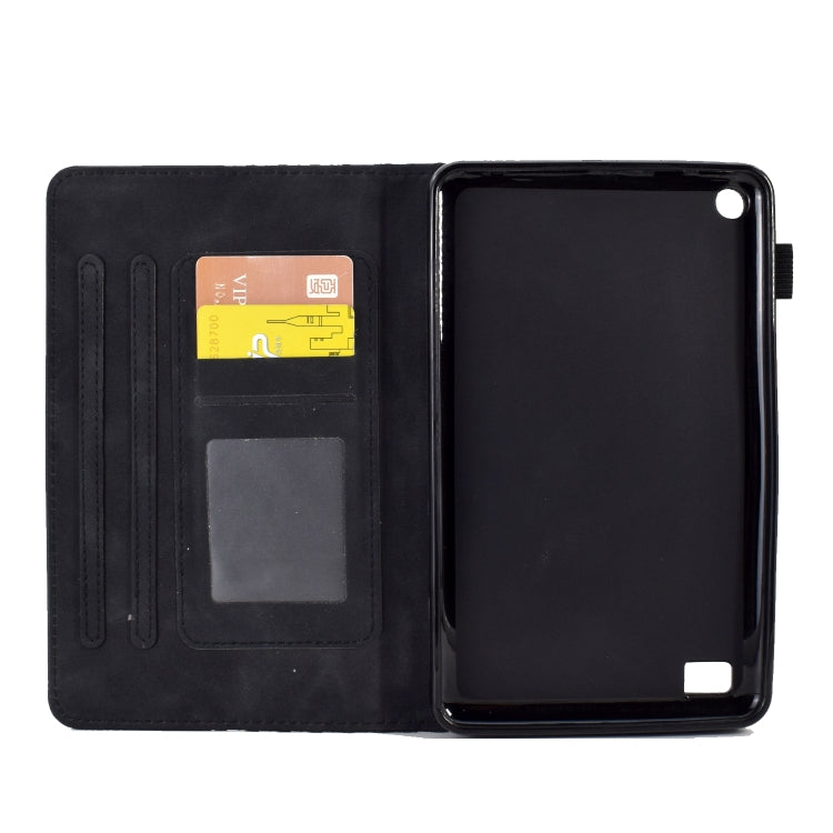 For Amazon Kindle Fire 7 2019 / 2017 / 2015 Rhombus Embossed Leather Tablet Case(Black) - Amazon by PMC TechLife | Online Shopping South Africa | PMC TechLife | Buy Now Pay Later Mobicred