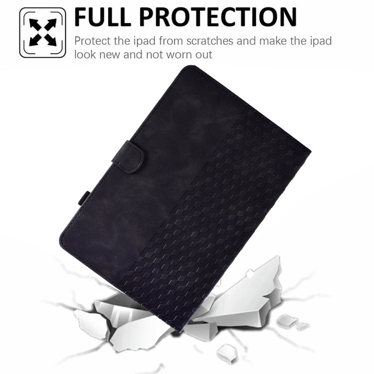 For Amazon Kindle Fire 7 2019 / 2017 / 2015 Rhombus Embossed Leather Tablet Case(Black) - Amazon by PMC TechLife | Online Shopping South Africa | PMC TechLife | Buy Now Pay Later Mobicred