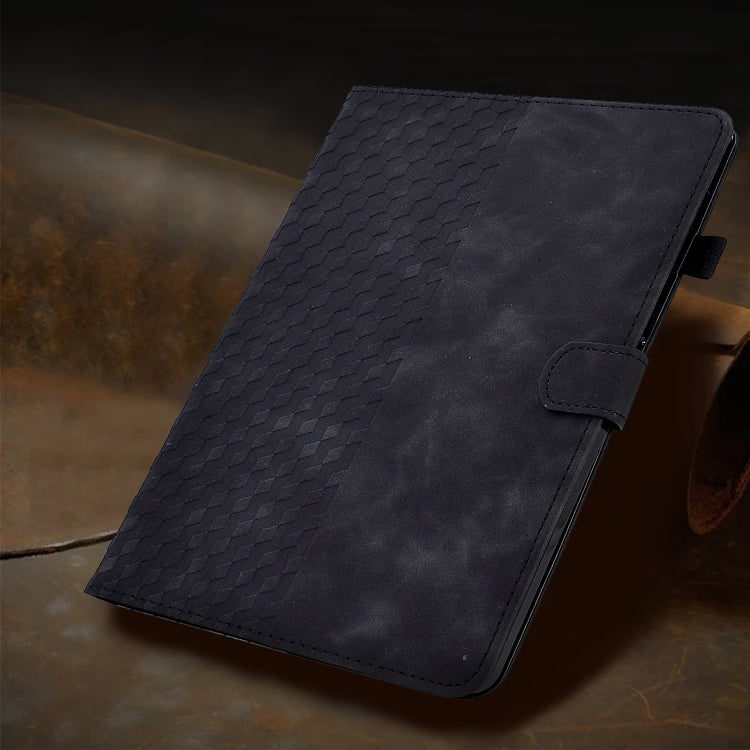 For Amazon Kindle Fire 7 2019 / 2017 / 2015 Rhombus Embossed Leather Tablet Case(Black) - Amazon by PMC TechLife | Online Shopping South Africa | PMC TechLife | Buy Now Pay Later Mobicred