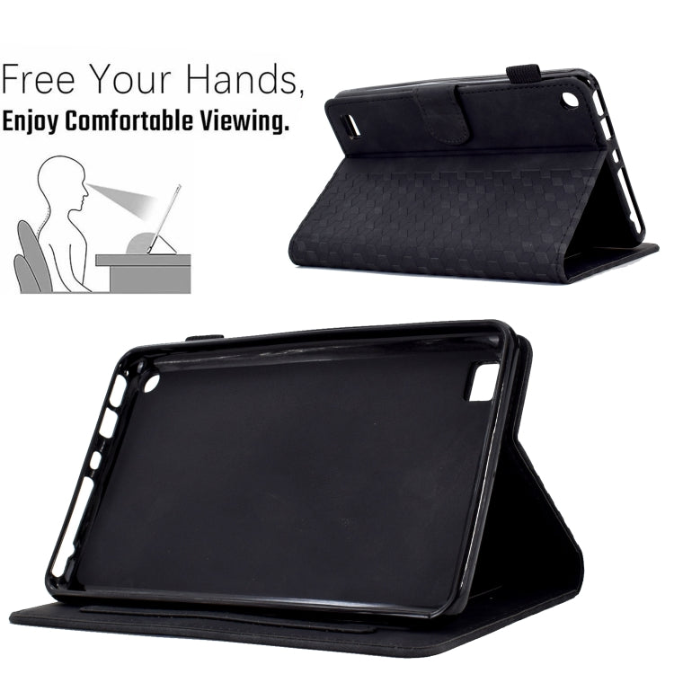 For Amazon Kindle Fire 7 2019 / 2017 / 2015 Rhombus Embossed Leather Tablet Case(Black) - Amazon by PMC TechLife | Online Shopping South Africa | PMC TechLife | Buy Now Pay Later Mobicred