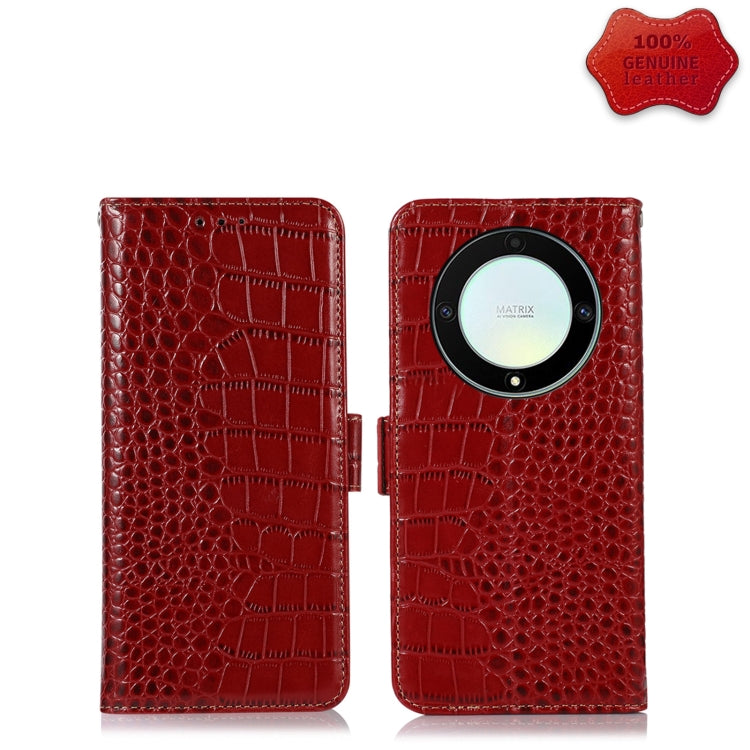 For Honor X9a/X40 5G Crocodile Top Layer Cowhide Leather Phone Case(Red) - Honor Cases by PMC TechLife | Online Shopping South Africa | PMC TechLife | Buy Now Pay Later Mobicred