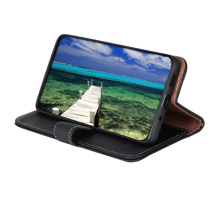 For Sony Xperia 1 IV KHAZNEH Litchi Genuine Leather Phone Case(Black) - Sony Cases by PMC TechLife | Online Shopping South Africa | PMC TechLife | Buy Now Pay Later Mobicred