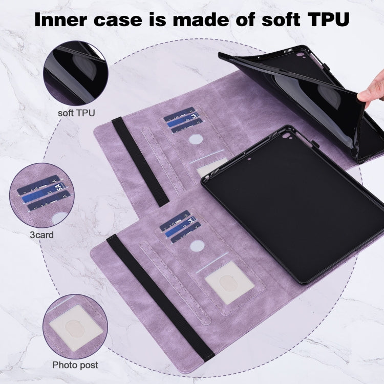 For Lenovo Tab M8 4th Gen Embossed Butterfly Pattern Leather Tablet Case(Purple) - Lenovo by PMC TechLife | Online Shopping South Africa | PMC TechLife | Buy Now Pay Later Mobicred