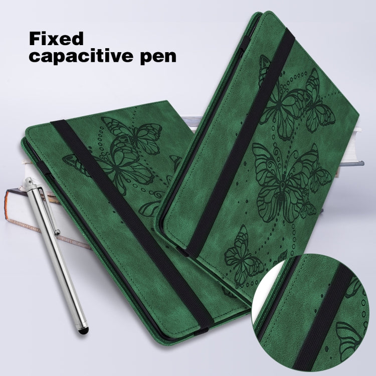 For Lenovo Pad Plus 2023 11.5 inch / Tab P11 Gen 2 Embossed Butterfly Pattern Leather Tablet Case(Green) - Lenovo by PMC TechLife | Online Shopping South Africa | PMC TechLife | Buy Now Pay Later Mobicred