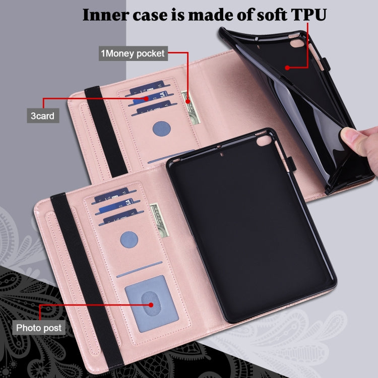 For Lenovo Tab M8 4th Gen Lace Flower Embossing Pattern Leather Tablet Case(Gold) - Lenovo by PMC TechLife | Online Shopping South Africa | PMC TechLife | Buy Now Pay Later Mobicred