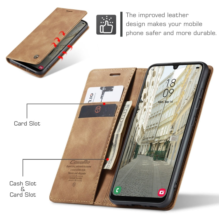 For Samsung Galaxy A34 5G CaseMe 013 Multifunctional Horizontal Flip Leather Phone Case(Brown) - free shipping - PMC TechLife - Order now!