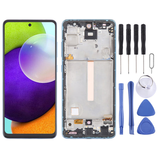 For Samsung Galaxy A52 4G SM-A525 6.43 inch OLED LCD Screen Digitizer Full Assembly with Frame (Blue) - LCD Screen by PMC Jewellery | Online Shopping South Africa | PMC Jewellery | Buy Now Pay Later Mobicred