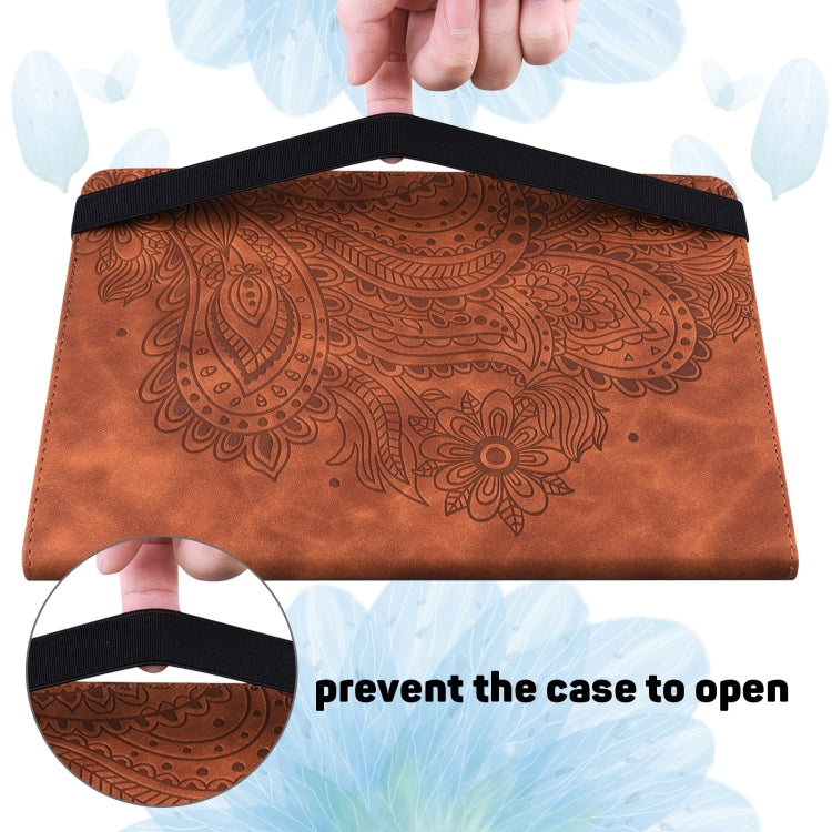 For Lenovo Tab P11 Gen 2 Peacock Embossed Pattern Leather Tablet Case(Brown) - Lenovo by PMC TechLife | Online Shopping South Africa | PMC TechLife | Buy Now Pay Later Mobicred
