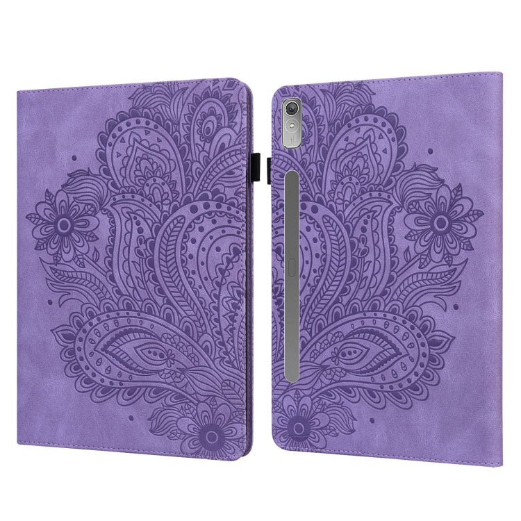 For Lenovo Tab P11 Pro Gen 2 Peacock Embossed Pattern Leather Tablet Case(Purple) - Lenovo by PMC TechLife | Online Shopping South Africa | PMC TechLife | Buy Now Pay Later Mobicred