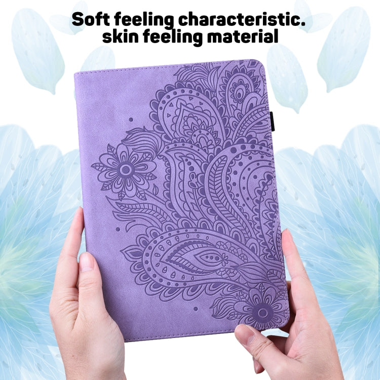 For Lenovo Tab P11 Pro Gen 2 Peacock Embossed Pattern Leather Tablet Case(Purple) - Lenovo by PMC TechLife | Online Shopping South Africa | PMC TechLife | Buy Now Pay Later Mobicred
