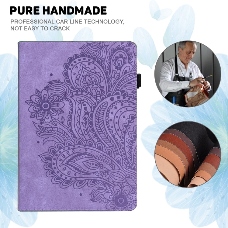 For Lenovo Tab P11 Pro Gen 2 Peacock Embossed Pattern Leather Tablet Case(Purple) - Lenovo by PMC TechLife | Online Shopping South Africa | PMC TechLife | Buy Now Pay Later Mobicred