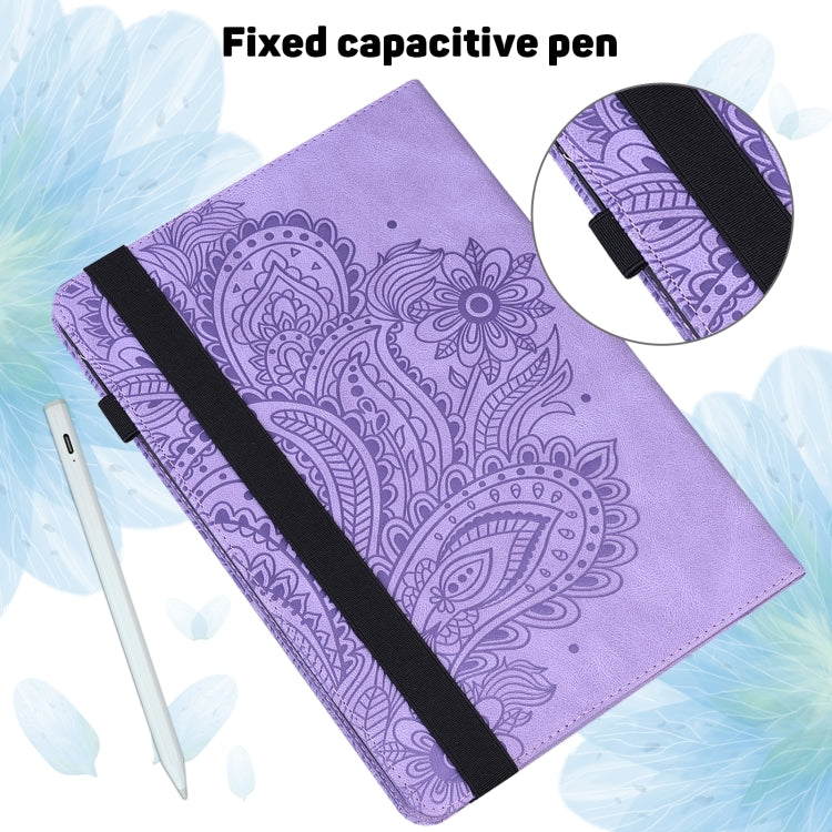 For Lenovo Tab P11 Pro Gen 2 Peacock Embossed Pattern Leather Tablet Case(Purple) - Lenovo by PMC TechLife | Online Shopping South Africa | PMC TechLife | Buy Now Pay Later Mobicred