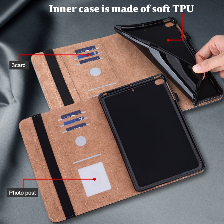For Lenovo Tab P11 Pro Gen 2 Embossed Striped Leather Tablet Case(Blue) - Lenovo by PMC TechLife | Online Shopping South Africa | PMC TechLife | Buy Now Pay Later Mobicred