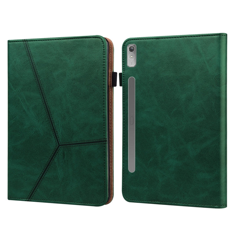 For Lenovo Tab P11 Pro Gen 2 Embossed Striped Leather Tablet Case(Green) - Lenovo by PMC TechLife | Online Shopping South Africa | PMC TechLife | Buy Now Pay Later Mobicred
