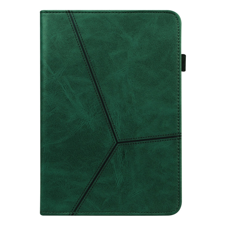 For Lenovo Tab P11 Pro Gen 2 Embossed Striped Leather Tablet Case(Green) - Lenovo by PMC TechLife | Online Shopping South Africa | PMC TechLife | Buy Now Pay Later Mobicred