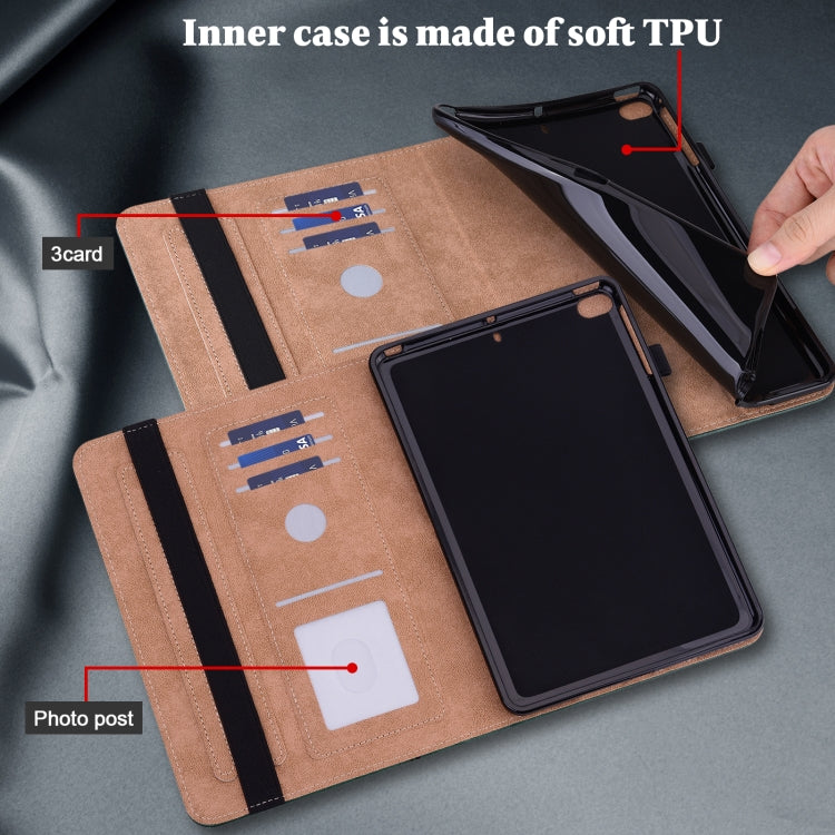 For Lenovo Tab P11 Pro Gen 2 Embossed Striped Leather Tablet Case(Green) - Lenovo by PMC TechLife | Online Shopping South Africa | PMC TechLife | Buy Now Pay Later Mobicred