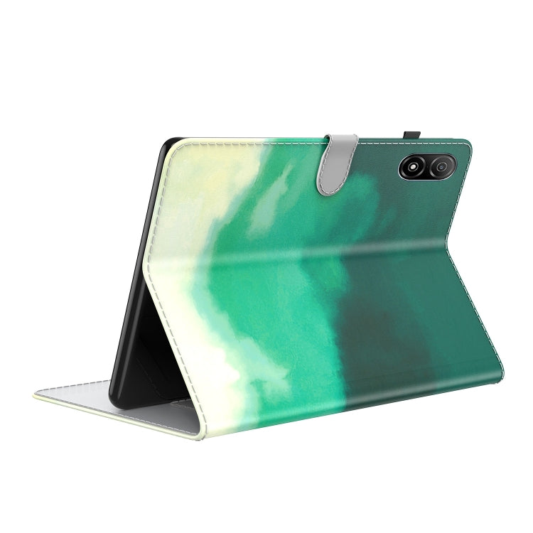 For Honor Pad V8 Pro Watercolor Pattern Flip Leather Tablet Case(Cyan Green) - Lenovo by PMC TechLife | Online Shopping South Africa | PMC TechLife | Buy Now Pay Later Mobicred