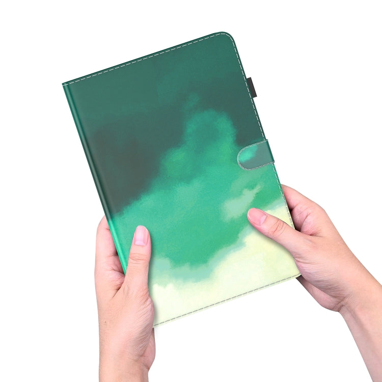 For Honor Pad V8 Pro Watercolor Pattern Flip Leather Tablet Case(Cyan Green) - Lenovo by PMC TechLife | Online Shopping South Africa | PMC TechLife | Buy Now Pay Later Mobicred