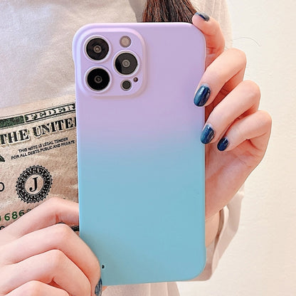 For iPhone 14 Pro Frameless Skin Feel Gradient Phone Case(Light Purple + Light Blue) - iPhone 14 Pro Cases by PMC Jewellery | Online Shopping South Africa | PMC Jewellery | Buy Now Pay Later Mobicred