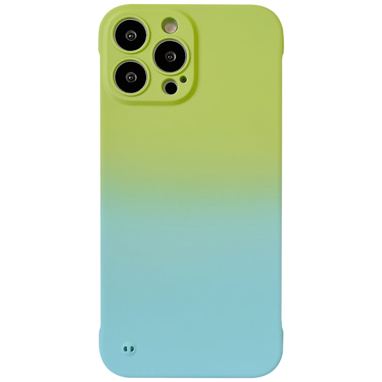 For iPhone 13 Frameless Skin Feel Gradient Phone Case(Green + Light Blue) - iPhone 13 Cases by PMC Jewellery | Online Shopping South Africa | PMC Jewellery | Buy Now Pay Later Mobicred