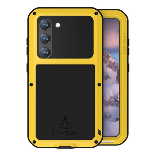 For Samsung Galaxy S23 5G LOVE MEI Metal Shockproof Life Waterproof Dustproof Phone Case(Yellow) - Galaxy S23 5G Cases by LOVE MEI | Online Shopping South Africa | PMC Jewellery | Buy Now Pay Later Mobicred