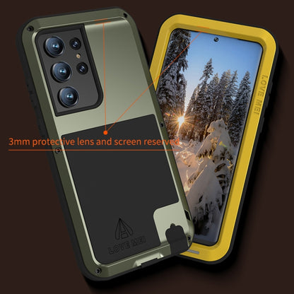 For Samsung Galaxy S23 Ultra 5G LOVE MEI Metal Shockproof Life Waterproof Dustproof Phone Case(Yellow) - Galaxy S23 Ultra 5G Cases by LOVE MEI | Online Shopping South Africa | PMC Jewellery