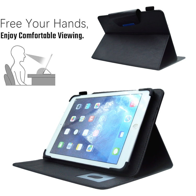For 8 inch Suede Cross Texture Magnetic Clasp Leather Tablet Case(Black) - 8 inch by PMC TechLife | Online Shopping South Africa | PMC TechLife | Buy Now Pay Later Mobicred