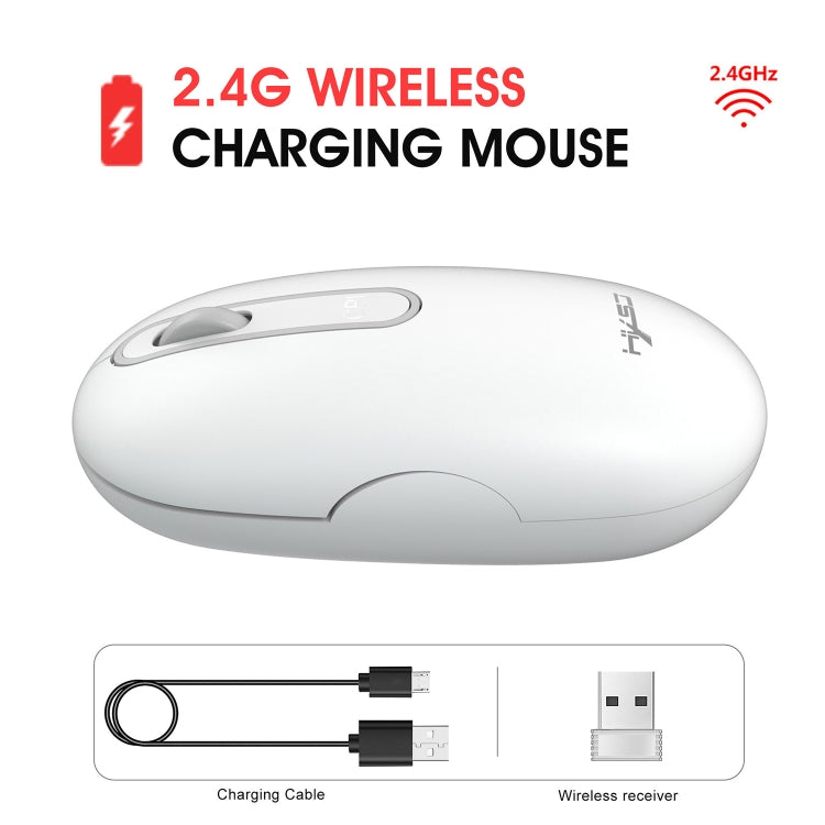 HXSJ T15 2.4GHz 4 Keys Wireless Mute Mouse(White) - Wireless Mice by HXSJ | Online Shopping South Africa | PMC Jewellery | Buy Now Pay Later Mobicred