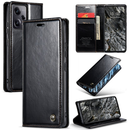 For Xiaomi Redmi Note 12 Pro 5G / Poco X5 Pro CaseMe 003 Crazy Horse Texture Leather Phone Case(Black) - Xiaomi Cases by CaseMe | Online Shopping South Africa | PMC Jewellery | Buy Now Pay Later Mobicred