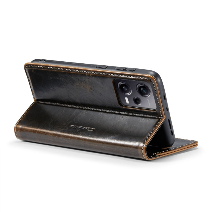 For Xiaomi Redmi Note 12 Pro+ 5G CaseMe 003 Crazy Horse Texture Leather Phone Case(Coffee) - Xiaomi Cases by CaseMe | Online Shopping South Africa | PMC Jewellery | Buy Now Pay Later Mobicred