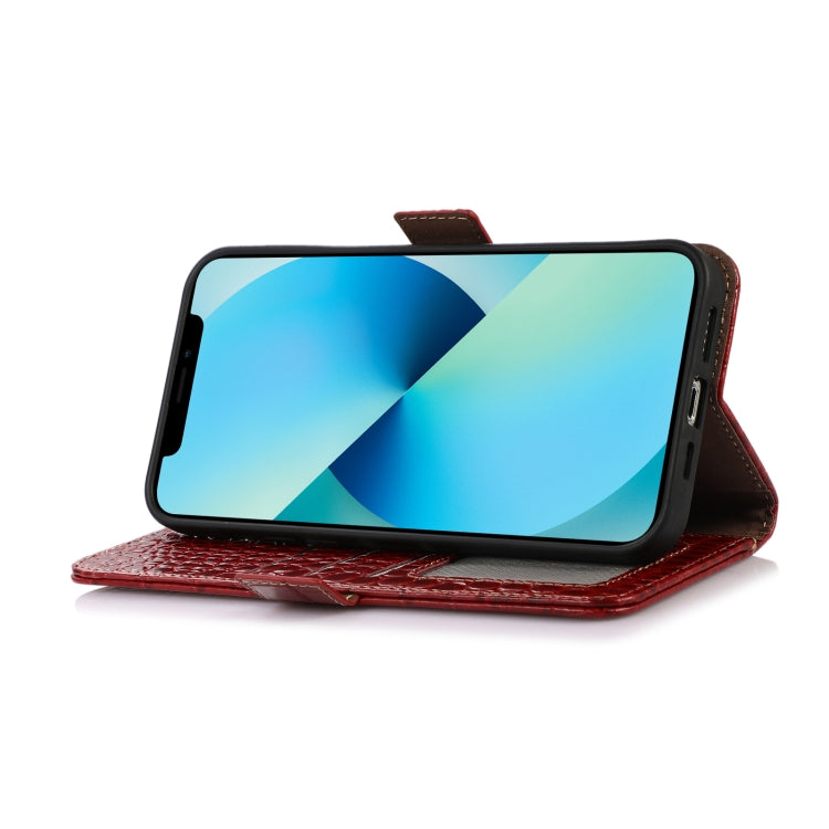 For Google Pixel 7a Crocodile Top Layer Cowhide Leather Phone Case(Red) - Google Cases by PMC TechLife | Online Shopping South Africa | PMC TechLife | Buy Now Pay Later Mobicred