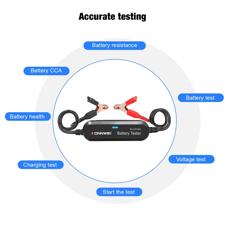 KONNWEI BK200 6V/12V/24V Car Bluetooth Battery Tester(Black) - Electronic Test by KONNWEI | Online Shopping South Africa | PMC Jewellery | Buy Now Pay Later Mobicred