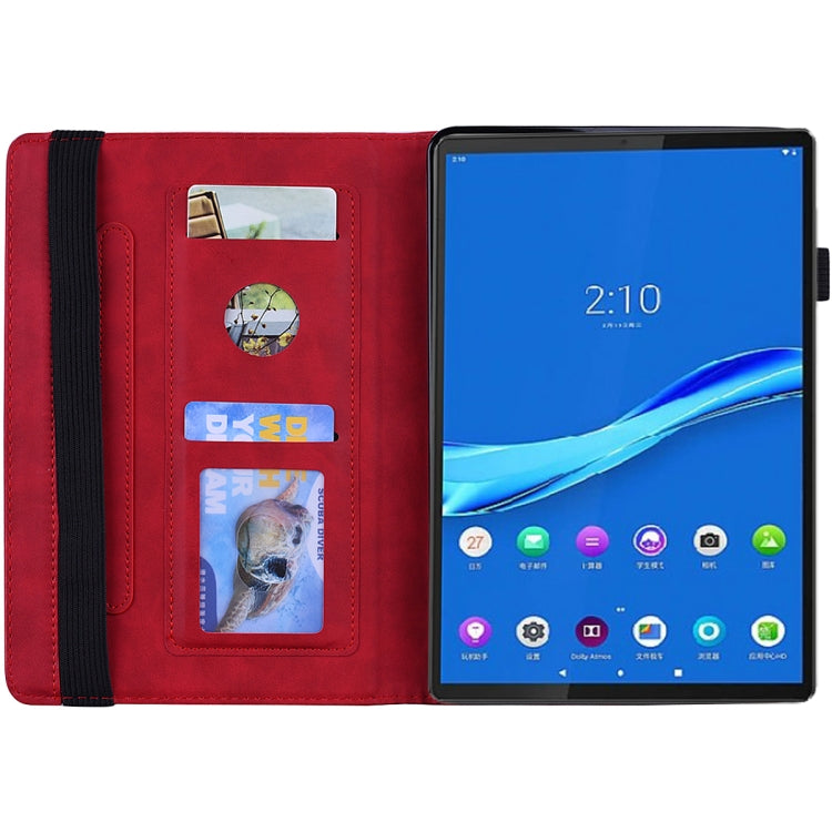 For Lenovo Tab M10 Plus 10.6 3rd Gen 2022 Calf Texture Embossed Flip Leather Tablet Case(Red) - Lenovo by PMC TechLife | Online Shopping South Africa | PMC TechLife | Buy Now Pay Later Mobicred