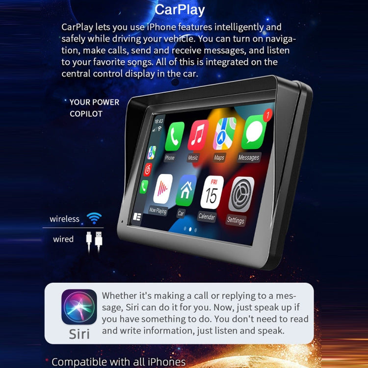 B5300A 7 inch Wireless CarPlay Car Bluetooth MP5 Player, Support Mobile Phone Interconnection - Car MP3 & MP4 & MP5 by PMC TechLife | Online Shopping South Africa | PMC TechLife | Buy Now Pay Later Mobicred