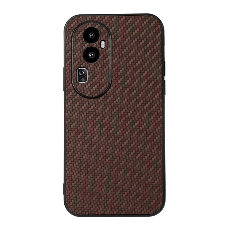 For OPPO Reno10 Pro+ Carbon Fiber Texture Shockproof Phone Case(Brown) - OPPO Cases by PMC Jewellery | Online Shopping South Africa | PMC Jewellery