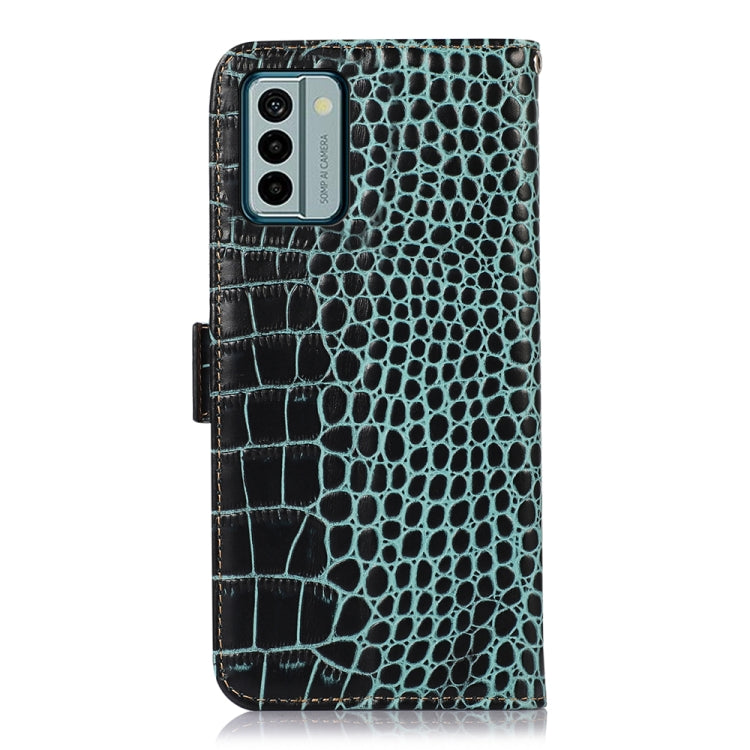 For Nokia G22 4G Crocodile Top Layer Cowhide Leather Phone Case(Green) - Nokia Cases by PMC TechLife | Online Shopping South Africa | PMC TechLife | Buy Now Pay Later Mobicred