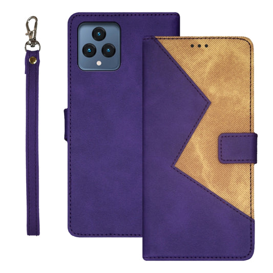 For T-Mobile REVVL 6 5G idewei Two-color Splicing Leather Phone Case(Purple) - More Brand by idewei | Online Shopping South Africa | PMC Jewellery | Buy Now Pay Later Mobicred