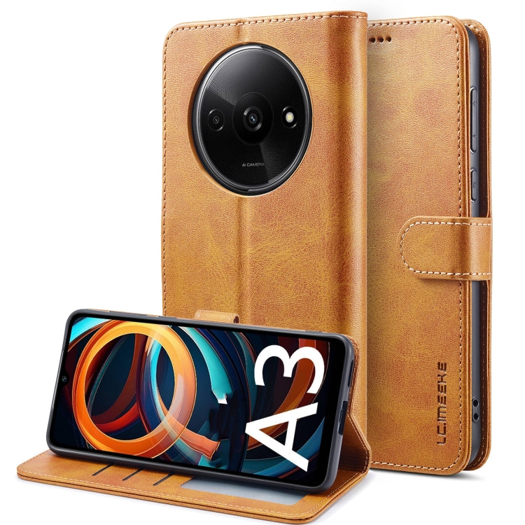 For Xiaomi Redmi A3 LC.IMEEKE Calf Texture Leather Phone Case(Brown) - Xiaomi Cases by LC.IMEEKE | Online Shopping South Africa | PMC TechLife