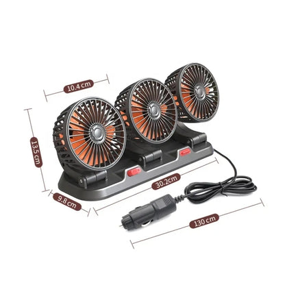 F4310 360-Degree Rotating Adjustable Car Three-Head Fan, Style:24V Cigarette Lighter - Heating & Fans by PMC Jewellery | Online Shopping South Africa | PMC Jewellery | Buy Now Pay Later Mobicred